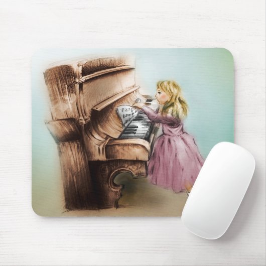 オリジナルヴィンテージアートムースパド – ピアノガール マウスパッド (マウス)