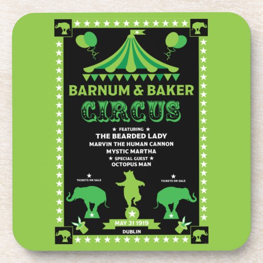 オリジナルヴィンテージインスパイアサーカス コースター (正面)