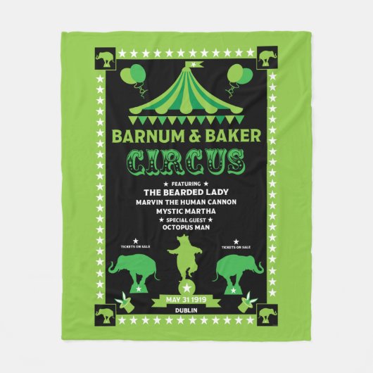 オリジナルヴィンテージインスパイアサーカス フリースブランケット (正面)