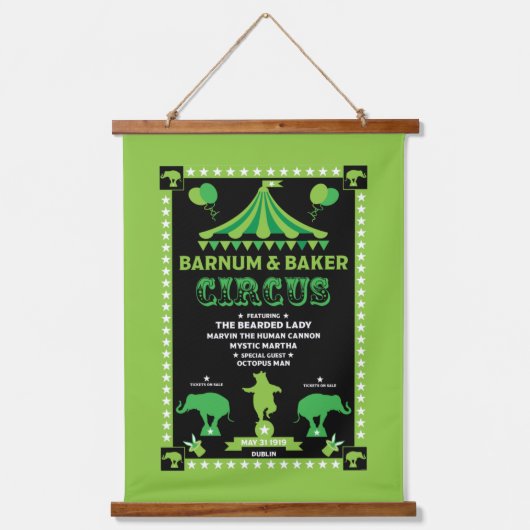 オリジナルヴィンテージインスパイアサーカス 吊り下げ型タペストリー (正面)