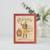 オリジナルヴィンテージコワンアイリッシュウィスキーのポスター ポストカード (スタンド正面)