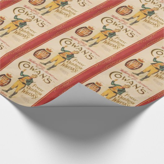 オリジナルヴィンテージコワンアイリッシュウィスキーのポスター ラッピングペーパー (角)