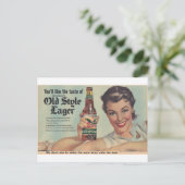 オリジナルヴィンテージハイルマンのビール老スタイルラガー！ ポストカード (スタンド正面)