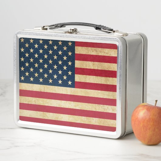 オリジナルヴィンテージ愛国国旗 メタルランチボックス (インサイチュ)