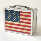 オリジナルヴィンテージ愛国国旗 メタルランチボックス (正面)
