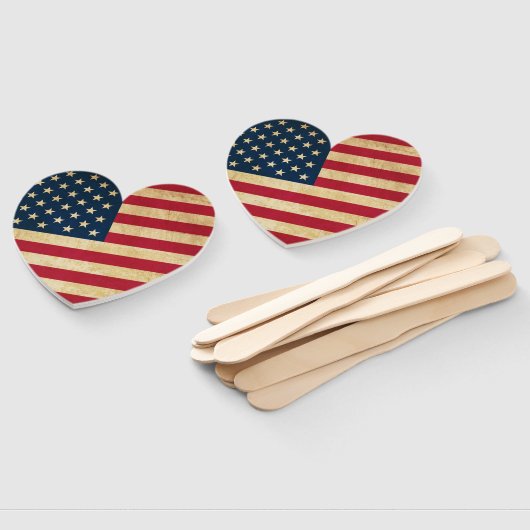 オリジナルヴィンテージ愛国米国国旗 ハンドファン (組立なし)