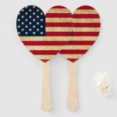 オリジナルヴィンテージ愛国米国国旗 ハンドファン (正面&裏面)