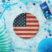 オリジナルヴィンテージ愛国米国国旗 ペーパープレート (パーティー)