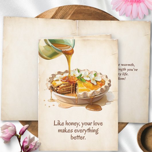 オリジナルヴィンテージ紙パステルアップルパイマザーデイ カード