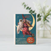 オリジナルヴィンテージ魔女とハロウィーンカード! ポストカード (スタンド正面)