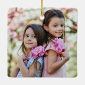 オリジナル両面ファミリー ツー フォト クリスマス セラミックオーナメント (裏面)