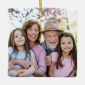 オリジナル両面ファミリー ツー フォト クリスマス セラミックオーナメント (正面)