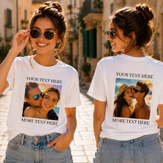 オリジナル両面写真＆テキスト Tシャツ