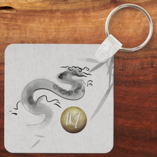 オリジナル中国のドラゴンイヤーモノグラムスクエク キーホルダー (裏面)