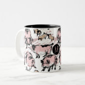 オリジナル中国のピグイヤー〔占星術の〕十二宮図誕生モノグラムM ツートーンマグカップ (正面左)