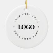 オリジナル丸型サークルビジネスロゴ ホワイトクリスマス セラミックオーナメント (裏面)