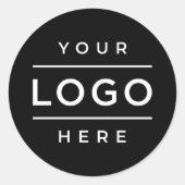オリジナル丸型ブラックビジネスロゴプロモ ラウンドシール (正面)