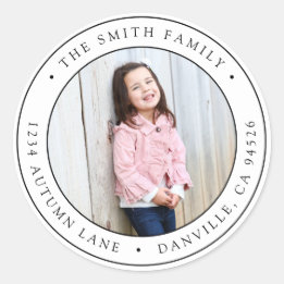 オリジナル丸型写真返送先住所ラベルステッカー ラウンドシール