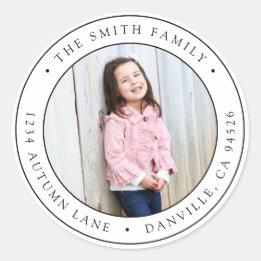 オリジナル丸型写真返送先住所ラベルステッカー ラウンドシール