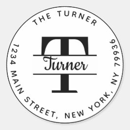 オリジナル丸型差出人住所モノグラムを作成 ラウンドシール