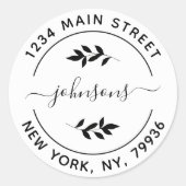 オリジナル丸型返信住所の作成 ラウンドシール (正面)