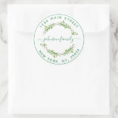 オリジナル丸型返信住所の作成 ラウンドシール (バッグ)