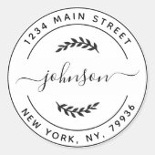 オリジナル丸型返信住所ラベルを作成 ラウンドシール (正面)