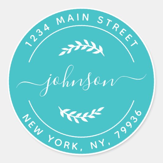 オリジナル丸型返信住所ラベルを作成 ラウンドシール (正面)