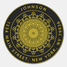 オリジナル丸型返信住所ラベルを作成