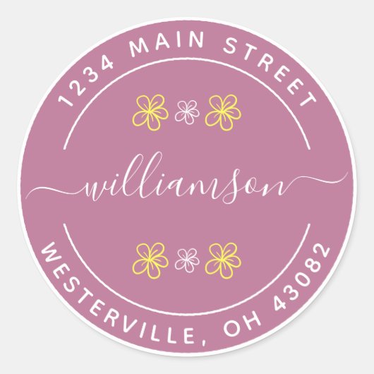 オリジナル丸型返信住所 クラシック丸型 ラウンドシール (正面)