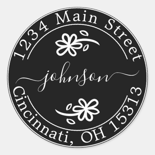 オリジナル丸型返信住所 クラシック丸型 ラウンドシール (正面)