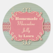 オリジナル丸型 手作りカントリーゼリーラベルステッカー ラウンドシール (正面)