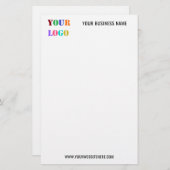 オリジナル企業ロゴとテキストのビジネスステーショナリー 便箋 (正面/裏面)