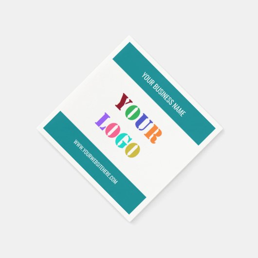 オリジナル企業ロゴとテキストの業務用ナプキン スタンダードカクテルナプキン (角)