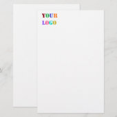 オリジナル企業ロゴのビジネスステーショナリー例 便箋 (正面/裏面)