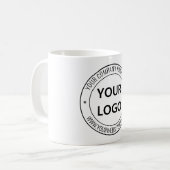 オリジナル企業ロゴ名ウェブサイトビジネスマグ コーヒーマグカップ (正面左)