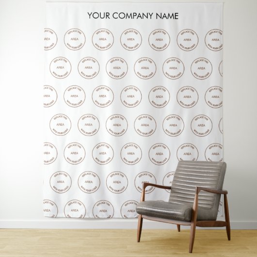 オリジナル企業ロゴ名 白い写真の背景 タペストリー (インサイチュ)