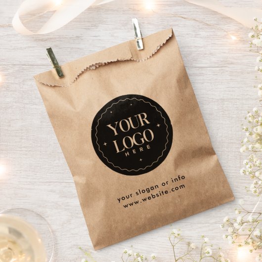 オリジナル企業ロゴ  | カスタムビジネスギフト フェイバーバッグ (クリップ留めされた状態)