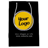 オリジナル企業ロゴ  | カスタムビジネスギフト ミディアムペーパーバッグ (正面)