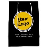 オリジナル企業ロゴ  | カスタムビジネスギフト ミディアムペーパーバッグ (裏面)