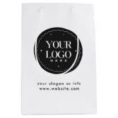 オリジナル企業ロゴ  | カスタムビジネスギフト ミディアムペーパーバッグ (正面)