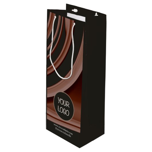 オリジナル企業ロゴ カスタムロゴ 企業名 ワインギフトバッグ (正面アングル)