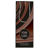 オリジナル企業ロゴ カスタムロゴ 企業名 ワインギフトバッグ (正面)