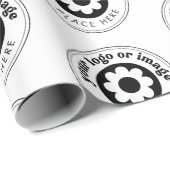 オリジナル企業ロゴ ブランド ビジネス ギフト 白 ラッピングペーパー (ロールコーナー)