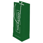 オリジナル企業ロゴ 緑色 プロモーション業務用紙袋 ワインギフトバッグ (裏面アングル)