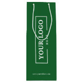 オリジナル企業ロゴ 緑色 プロモーション業務用紙袋 ワインギフトバッグ (正面)