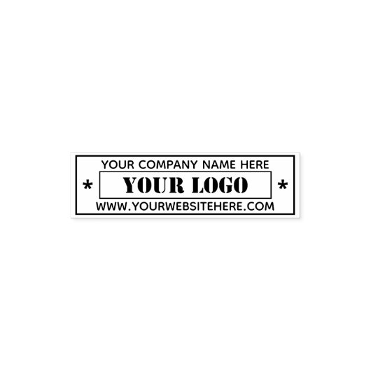 オリジナル会社ロゴとテキストのセルフインキングスタンプ セルフインキングスタンプ (デザイン)