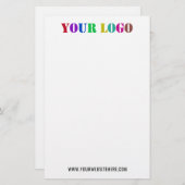 オリジナル会社ロゴとテキストのビジネスステーショナリー 便箋 (正面/裏面)