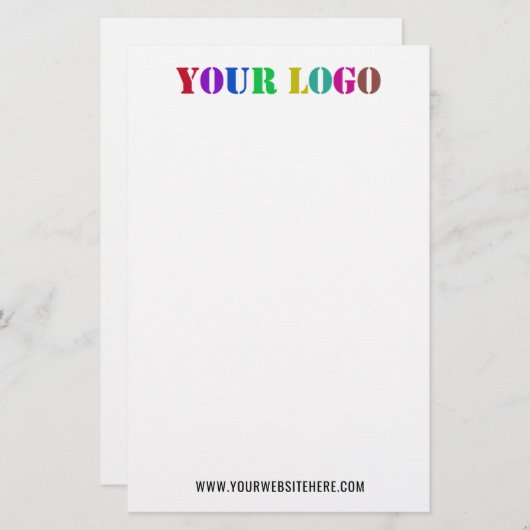オリジナル会社ロゴとテキストのビジネスステーショナリー 便箋 (正面/裏面)