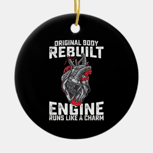 オリジナル体がエンジン走をチャームのように再構築 セラミックオーナメント (正面)